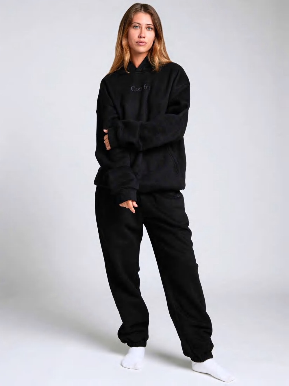 Comfrt Black Hoodie & matching sweatpants